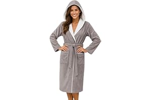 Morgenstern Bademantel Damen mit Kapuze 100% Baumwolle Frottee OEKO-TEX® Morgenmantel Leonie