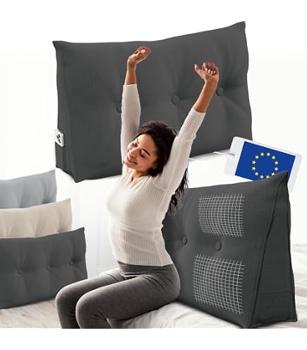 Yanman Grand coussin cale triangulaire pour tête de lit, coussin de lecture, coussin de soutien lombaire, dossier de taille, traversin de positionnement doux, 100 x 50 x 20 cm Yanman Grand coussin cale triangulaire pour tête de lit, coussin de lecture, coussin de soutien lombaire, dossier de taille, traversin de positionnement doux, 100 x 50 x 20 cm