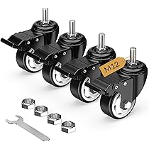 Set 4 Ruote Girevoli Industriali Da 5 Pollici Con Freni - Portata 1088 Kg, Poliuretano, Doppi Cuscinetti - copertina