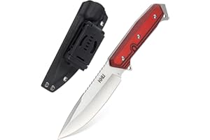 KHU D2 acciaio Coltello da caccia Coltello a lama fissa Coltello da sopravvivenza con fodero in Kydex, Coltello da campeggio Bushcraft per pesca all'aperto, escursionismo accessori - 31A