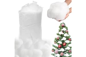 Yuragim Dekoracyjny sztuczny śnieg, 600 g, sztuczny śnieg, wata dekoracyjna, dekoracja bożonarodzeniowa, śnieżna, biała, puszysta wata wypełniająca, materiał wypełniający, wata do przytulanek, do