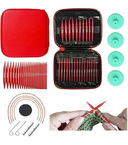 Rondbreinaaldenset, vervangbaar, 8 cm, verwisselbare breinaalden met tas en accessoires, 9 naalden met een diameter van 3-8 mm, 4 koorden van 20-40 cm lang, aluminium haaknaaldenset (9 paar, 8 cm