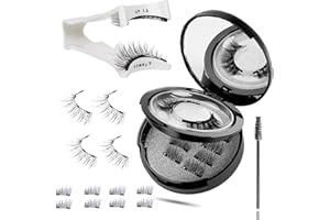 CHLFFUA Ciglia Finte Magnetiche Naturali 3D Ciglia Magnetiche con Applicatore Magnetic Lashes Natural Magnetic Eyelashes non Serve Colla Senza Eyeliner Riutilizzabili Facile da usare