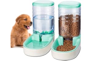 Edipets, Dozownik dla kotów i psów, karmy i wody, opakowanie 2 sztuki, automatyczny, 3,8 l c/u, karmnik, karmnik i poidło dla zwierząt domowych (zielony)