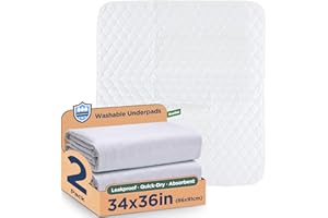 BROSIVE Inkontinenzunterlage waschbar Matratzenschutz, wasserdichte bettunterlage, Inkontinenzauflage, betteinlagen inkontinenz waschbar , nässeschutz matratzenauflage - 86 x 91 cm（2er）