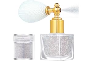 CLEMINSTA Spray a Polvere Con Brillantini, Airbag, Spray Lucido per Capelli, Evidenziatore in Polvere, Polvere Luccicante per Viso E Corpo (Argento)