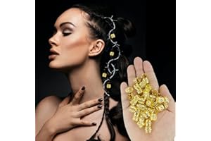FLOSIUS 50 pezzi di Dreadlock Accessori per Capelli in oro Anelli per capelli in regolabili Trecce Decorative in Ferro Decorazione di Barba e Capelli Intrecciare 100 pezzi mini elastici (A)