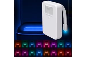 LumiLux Toilet Light 16-Color Motion Sensor LED Toilet Bowl Night, Internal Memory, Light Detection, White, 0.2 W