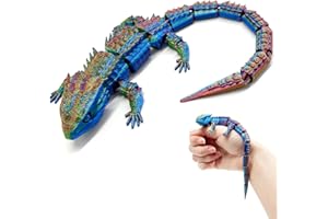 Yeefunjoy Nadruk 3D jaszczurka, gad, zabawka, fidget antystresowa, kryształowy smok, elastyczna, zawiasowa, dekoracja domu, prezent urodzinowy dla chłopców i dziewcząt