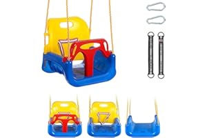 SHERWOOD STORE Altalena da giardino per bambini 3 in 1 - Divertimento, sicurezza e versatilità - In OMAGGIO moschettoni e strisce di collegamento - Età: da 6 mesi a oltre 6 anni