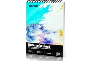Aunphuw Watercolour Paper A4 Watercolour Pad 240 g Drawing Pad, 30 Sheets Watercolour Paper 100% Wood Pulp A4 Painting Pad Watercolour Paper Pad for Watercolour Painting and Sketching