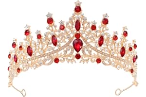 HPMAISON Crystal Wedding Tiaras Women Tiara Bride Crowns Royal Queen Headband Princess Headpieces for Birthday Prom Pageant Graduate Costume Party Wedding Dress Accessories