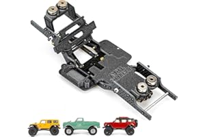 RampCrab Carbon Fiber Chassis Kit for SCX24, 7° Angled Skid, LCG Chassis Kit for Axial SCX24 C10, JLU, Bronco, Upgrade Part