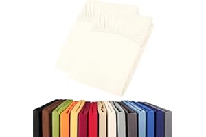 aqua-textil Viana Topper Laken 180x200-200x200 cm weiß Baumwolle Spannbetttuch Jersey Spannbettlaken