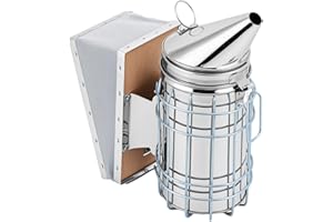QWORK® Attrezzatura per apicoltura per affumicatore per alveare in acciaio inossidabile, affumicatore per api, forniture per apicoltura