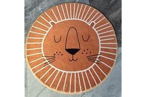 MOSHOINOT Tapis Lavable Rond pour Chambre d'Enfant et Bébé - Duveteux, Décoratif et à la Mode - Grand Tapis de Jeu pour Salon - 120 cm