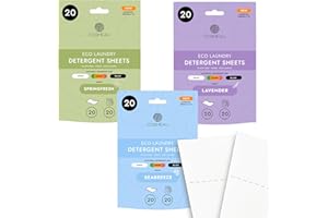 Cosmeau Travel Wash Laundry Sheets Mix Pack - up to 60 Washes (30 sheets) - Eco Laundry Detergent - for Whites, Colours & Blacks - Biodegradable - Hand & machine wash