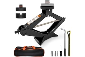 OLUBFDH Wagenheber 3T, 3000kg Universelle Scherenwagenheber für Auto mit Gummiauflage, Tragbarer Wagenheber mit Radmutternschlüssel, Wartung Reparatur Auto-Notfallset für SUV MPV Tesla