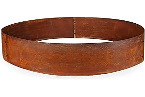 UNIGARDIA Pflanzring aus Cortenstahl Ø 100 cm, Höhe 20 cm - Vorgerosteter Baumring aus Metall - Beeteinfassung rund mit Rost, 1 Paar Montagehandschuhe inklusive