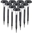 Solar Garden Lights for Outdoor – 10 Brightest Light Set - Transform Your Paths, Garden, Flowerbeds, Borders and Drive - Easy NO Wires Install - Double Waterproof Seal - Stylish Design and 30cm Tall