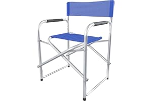 Arreditaly Sedia Regista Poltrona Pieghevole In Alluminio Tubolare Ossidato E Tessuto Traspirante 600D Sedile Portatile Leggero Poltroncina Mare Spiaggia Camping Campeggio 79 x 48 x 55 Cm (Blue)