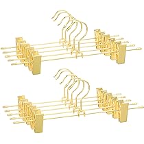 Amber Home 43 cm Glanzende Chrome Metalen Shirt Hanger 10 stuks, Ruimtebesparende Zilveren Kleerhangers, Heavy Duty Sterke Draad Hanger voor Blouse Jurk Jas Broek