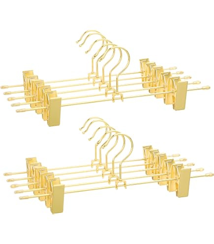 Lot De 20 Cintres Plastique Transparents Pailletés Or - Ceintres Gain De Place Rotation 360° WJWSKI