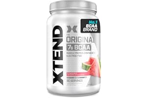 SCIVATION XTEND Original BCAA Powder Watermelon Explosion 90 Servings | 7g BCAAs Per Serving | Sugar Free Branched Chain Amino Acids and Electrolytes Powder for Post Workout Muscle Recovery and Hydration