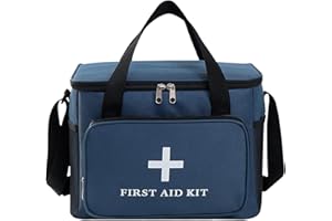 FYting Porta Medicine da Viaggio 14L,Kit Pronto Soccorso XXL,Cassetta Pronto Soccorso Vuota,con Tracolla a Tracolla,Impermeabile, per Casa, Scuola, Viaggi, Campeggio, Escursioni (Marina)