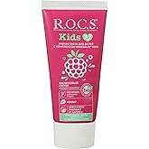 ROCS Kids 3-7 Years Old Raspberry Smoothie Taste Fluoride-Free Toothpaste 45G