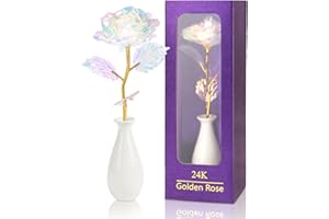 ADAZ Rose Eternelle Cadeau Maman Femme Belle Mère Meilleure Amie, Idee Cadeau Noel Fête des Mères Cadeaux Saint Valentin Femme Anniversaire 24k Or Rose artificielles