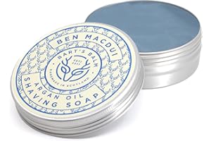 BART'S BALM Bart’s Balm Handmade Sandalwood Shaving Soap – Argan Oil - Ben Macdui – Rich, Protective, Lather, Natural Ingredients, Premium 120 g Tin – Handmade in Scotland