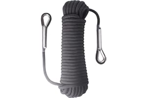 Huvai 20M (65feet) Outdoor Climbing Rope Rock Climbing Rope Escape Rope Ice Climbing Equipment Fire Rescue Parachute Rope Multipurpose Ropes Thick 10 mm(0.39 inch), Black