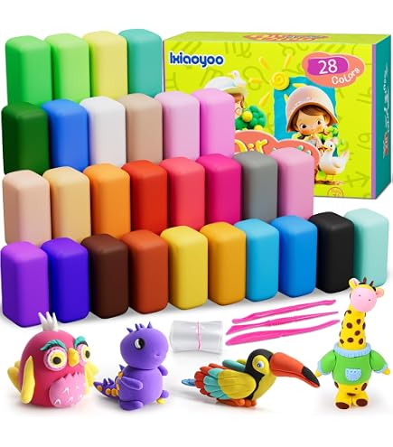 ESSENSON Argile à modeler – 56 couleurs Pâte modélisable magique sèche à l'air pour enfants, cadeau pour garçons et filles de 3 à 12 ans ESSENSON Argile à modeler – 56 couleurs Pâte modélisable magique sèche à l'air pour enfants, cadeau pour garçons et filles de 3 à 12 ans