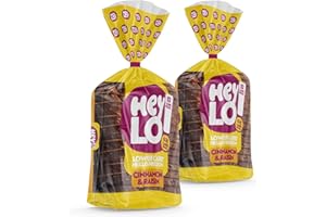 Heylo Low-Carb Cinnamon & Raisin Bread | Keto Bread Loaf for Sandwiches, Toast or Delicious Keto Low Carb Loaf (Pack of 2)