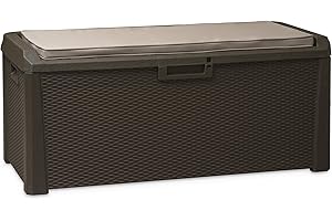 Toomax Baule Santorini plus con seduta, finitura effetto rattan, colore marrone