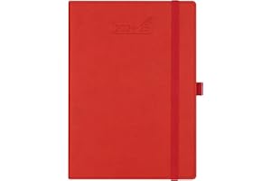 BEZEND Agenda Settimanale 2024 2025 A5 [Rosso] 18-Mesi Diario Scuola 2024/2025 da Lug’24 a Dic’25 | Weekly Planner 24-25 Verticale con Copertina Rigida in Pelle PU & Scheda Mensile
