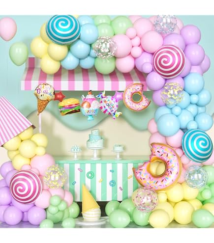 Nappes Pastel Arc-en-ciel - Lot De 12 - 220x130cm - Déco Fête Anniversaire, Crème Glacée