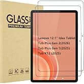 ProCase Screen Protector for Lenovo Idea Tab Plus 12.1 Inch 2025, 2 Pcs Tempered Glass Screen Protector Film Ultra-thin Film