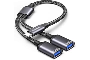KiWiBiRD USB C splitter 2 porte, adattatore Tipo C maschio a doppia USB femmina per dati ricarica, doppio HUB mini compatibile con laptop mac auto PS5 per chiavetta, tastiera mouse, stampante, cavo