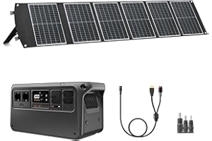 DJI Power 1000V2 Station d'alimentation portable 1024 Wh, 2600 W avec 1 panneau solaire pliable de 100 W, générateur électrique pour camping, maison, camping-car. MPPT requis.