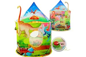 STLOVe® Niños Carpa Dinosaurio, Tienda Adventure Campaña Infantil, Niños Dinosaurio Portátil Tienda, Pop Up Casa, Juegos Interiores/Exteriores con Bolsa Transporte, Casitas Infantiles Tela Jardin
