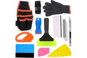 Ewrap Vehicle Window Tinting Kit Vinyl Wrap Tools with Tool Pouch, Felt Squeegee, Water Wiper, Scraper, Work Gloves, For Applying Car Vinyl Wrap, Window Film Tint