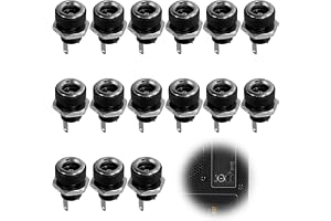 15 st DC-kontakter, 2 stift hona 5,5 x 2,1 mm kontakt, 12 V DC strömkontakt, hane till honkontakt för elektroniska projekt, DC-strömförsörjning, gör-det-själv-applikationer
