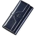 SENDEFN Leather Purses for Women, RFID Blocking Wallet for Women, Long Ladies Purse with Multiple Card Slots and Zipper Compartment