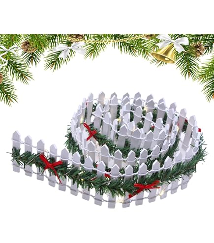 Clôture Décorative Noël 236 Pouces - Motif Faon Et Flocons, Plastique Blanc - Pour Sapin, Jardin, Intérieur - 5