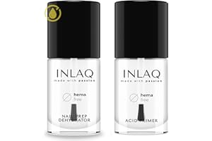 INLAQ® Nail Prep Déshydrateur + Acid Primer | Prep Dehydrator et Primer Ensemble 2 ièces | Préparation optimale de la surface des ongles | Ongles en gel longue durée | Vernis UV sans HEMA | 2x7ml