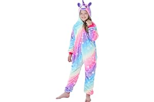 BRINNY Onesie Pyjama Kinder Schlafanzug Einteiler Tier Jumpsuit Cosplay Kostüme Tier Outfit Kapuze Strampler Nachtwäsche Halloween Weihnachten Party Nachthemd Unisex Junge Mädchen