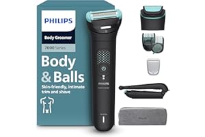 Philips Bodygroom série 7000 - tondeuse hommes avec tête flexible 2D, système de rasage Triple protection, têtes interchangeables, zones intimes, 100% étanche, autonomie 120 min, modèle BG7480/15