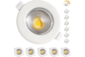 ‎WONDLUMI 6er LED Einbaustrahler 230V 7W Dimmbar Set LED Spots Rund Weiß 4000K Neutralweiß Deckenspots 65-85mm Lochmaß 600LM Einbauleuchten für Wohnzimmer